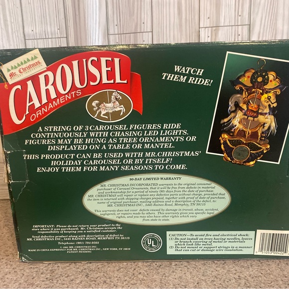 Mr. Christmas Carousel Ornaments Circus Animals Elephant Tiger Horse Animated - Picture 4 of 8